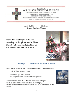 Today! 2nd Sunday Book Review From the first light of Easter
