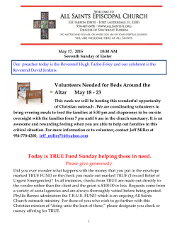 Volunteers Needed for Beds Around the Altar May 18