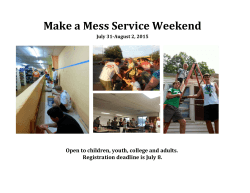 Make a Mess Service Weekend - All Saints Catholic Parish