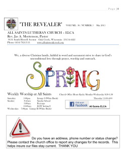 The Revealer - May 2015 - All Saints Lutheran Church