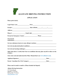 Application Forms - Allstate Driving Instruction