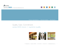 Quality. Care. Commitment. series 8000 doors | supreme quality
