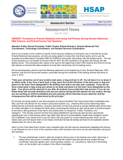 Assessment News April 30, 2015
