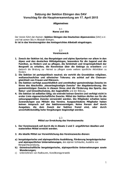 Satzung der Sektion Ebingen des DAV Vorschlag fÃ¼r die