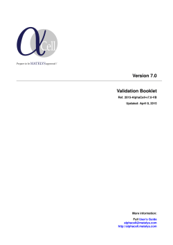 Validation Booklet - AlphaCell