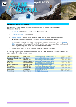 April 2015 - New Zealand Alpine Club