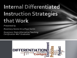 Internal Differentiated Instruction Strategies that work