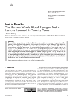 The Human Whole Blood Pyrogen Test - Altweb