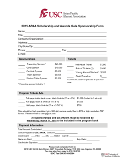 2015 APAA Scholarship and Awards Gala Sponsorship Form