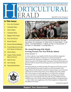Horticultural Herald April 2015 - Alumni Association of the Niagara