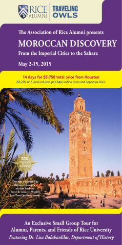 MOROCCAN DISCOVERY - Association of Rice Alumni