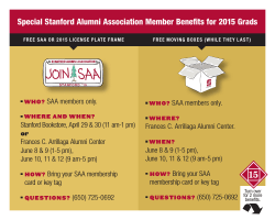 Special Stanford Alumni Association Member Benefits for 2015 Grads