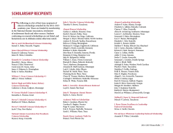 2014-2015 Scholarship Recipients