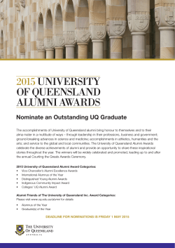 the 2015 University of Queensland Alumni Awards