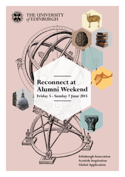 Reconnect at Alumni Weekend - The University of Edinburgh