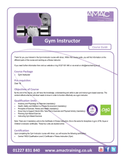 Gym Instructor Course Guide