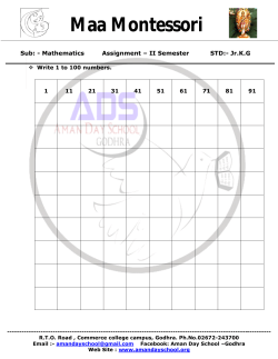 JR.K.G â Maths - Aman Day School