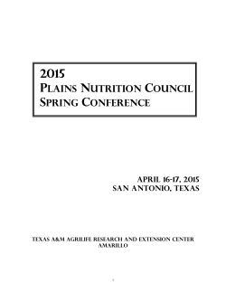 2015 Proceedings - Texas A&M AgriLife Research and Extension