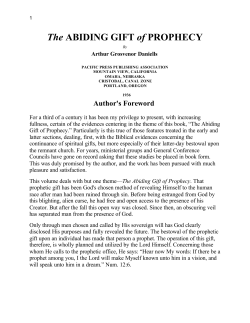 The ABIDING GIFT of PROPHECY