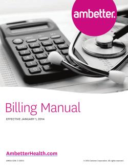 2014 Billing Manual - Ambetter