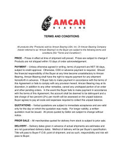 Terms & Conditions - Amcan Bearing Company