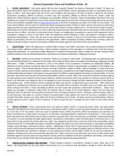 Terms & Conditions of Sale