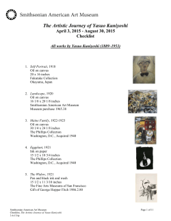 Checklist, "The Artistic Journey of Yasuo Kuniyoshi" at the