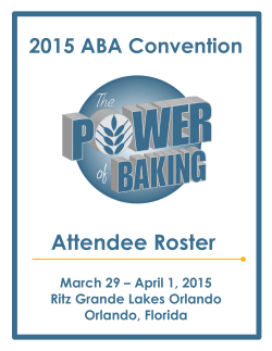 Convention Roster by Company - American Bakers Association