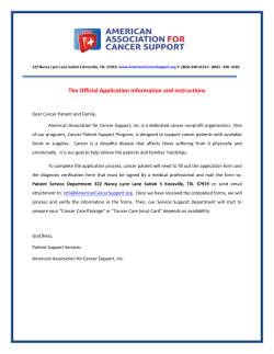 Patient Application - American Association of Cancer Support