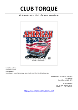 April 2015 Newsletter - American Car Club of Cairns