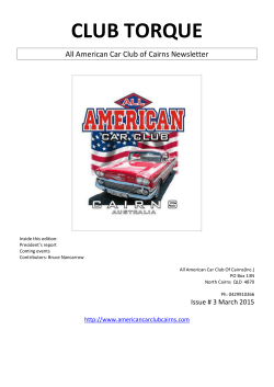 March 2015 Newsletter - American Car Club of Cairns