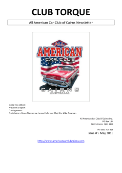 May 2015 Newsletter - American Car Club of Cairns