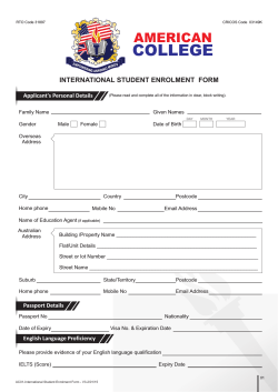 International Student Enrolment Form