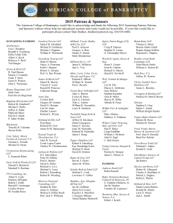 2015 Patrons & Sponsors - American College of Bankruptcy