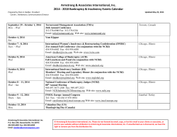 2014-2018 Bankruptcy Events Calendar