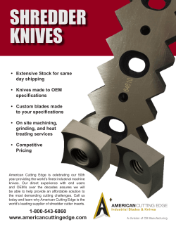 SHREDDER KNIVES - American Cutting Edge, Inc.