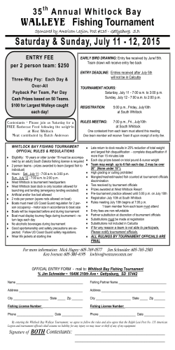 WALLEYE Fishing Tournament - Gettysburg American Legion