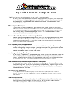 Buy a Stake in America â Campaign Fact Sheet
