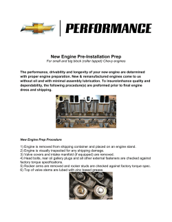 New Engine Prep & Oil Priming Service