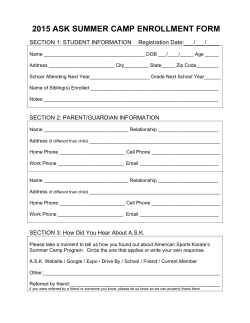 Summer Camp Registration Forms