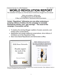 World Revolution Report on the Homo GOP Takeover