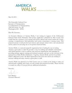 Letter in Support of Yellowstone National Park Project