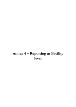 Annex 4 â Reporting at Facility level