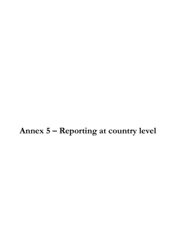 Annex 5 â Reporting at country level