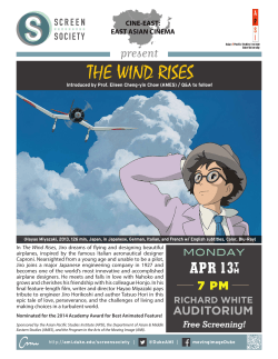 THE WIND RISES - Program in Arts of the Moving Image