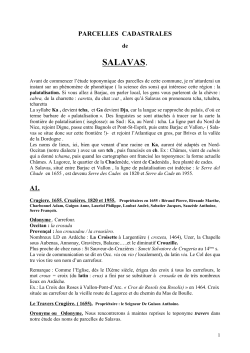 Document pour Salavas - Amis de l`Histoire de la RÃ©gion de Vallon