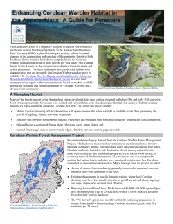Enhancing Cerulean Warbler Habitat in the Appalachians: A Guide