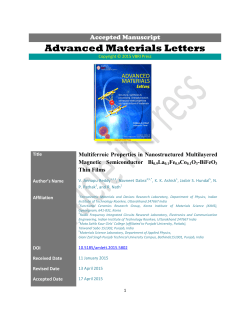 Full Article PDF - Advanced Materials Letters