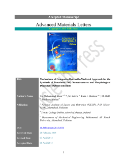 Full Article PDF - Advanced Materials Letters