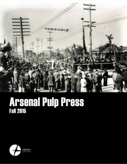Arsenal Pulp Press Fall 2015 Catalogue